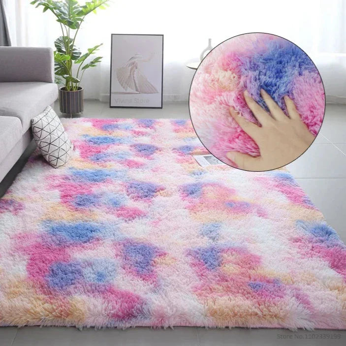 Rainbow Fluffy Carpet