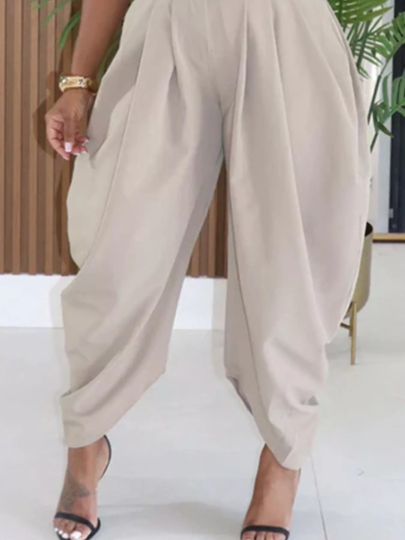 High-Waisted Wide Leg Pleated Pants