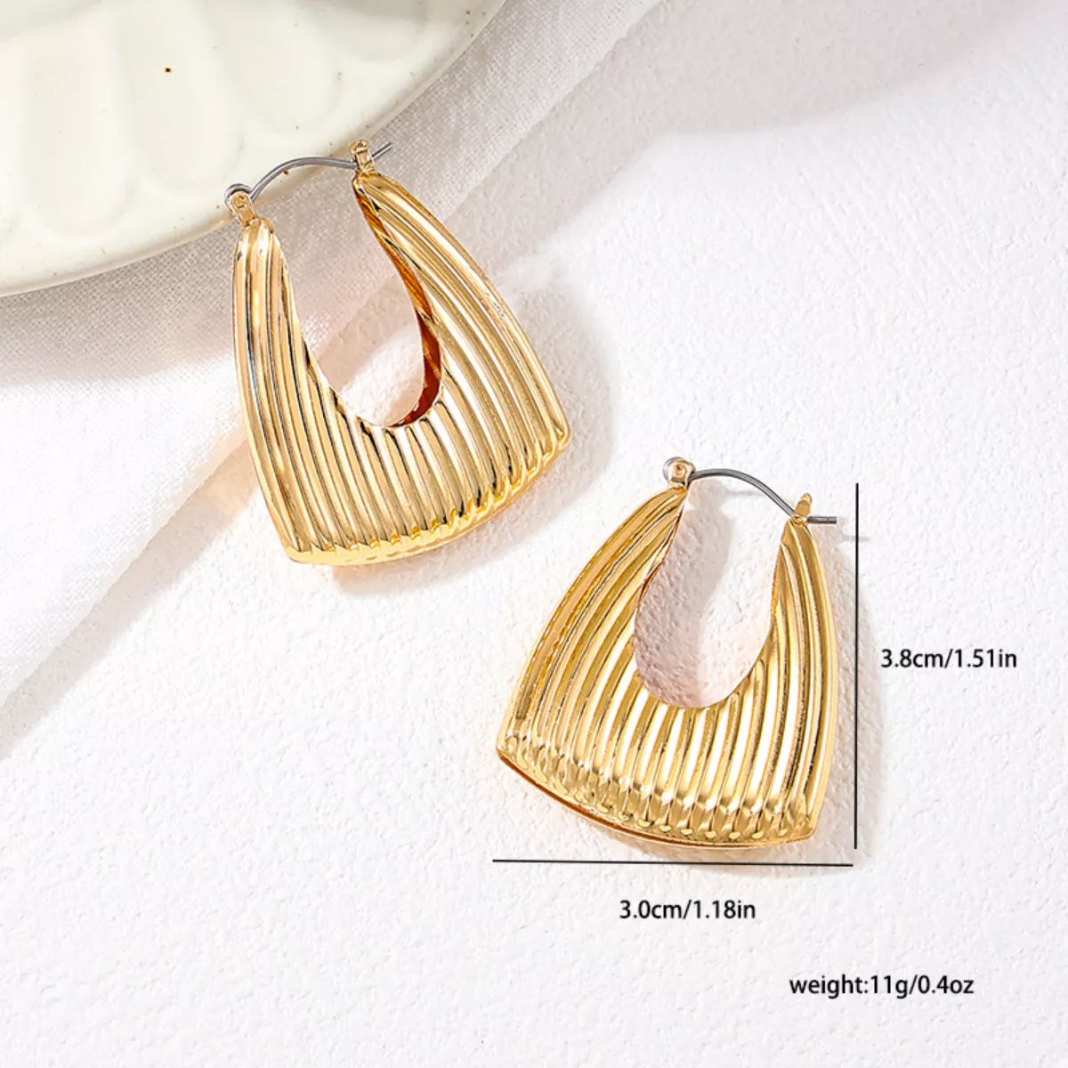 18K Gold-Plated Triangular Hoop Earrings