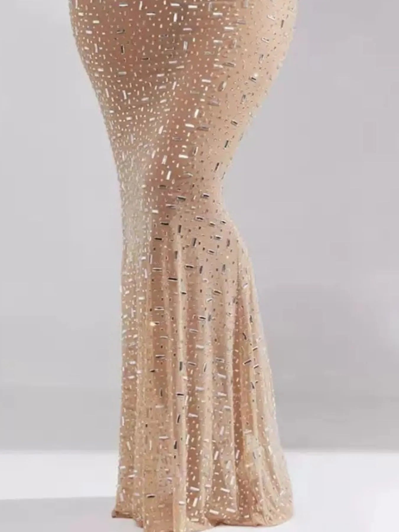 Rhinestone Spaghetti Strap Maxi Dress