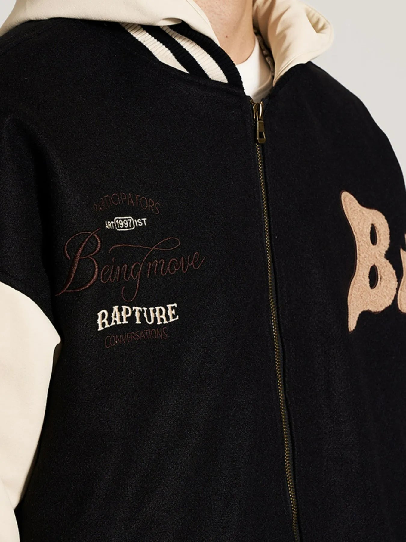 Men's Zip Up Hooded Baseball Jacket