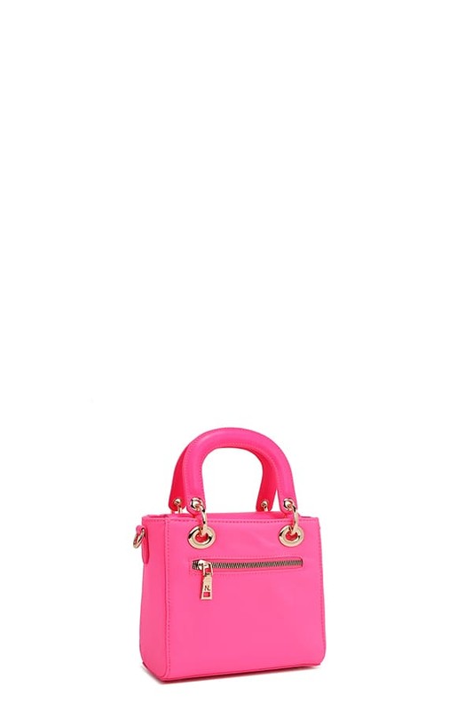 Color Patch Handbag with Top Handle