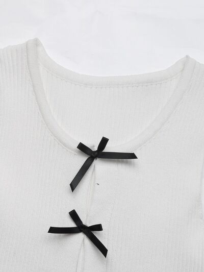 Perfee Bow Round Neck Tank Top