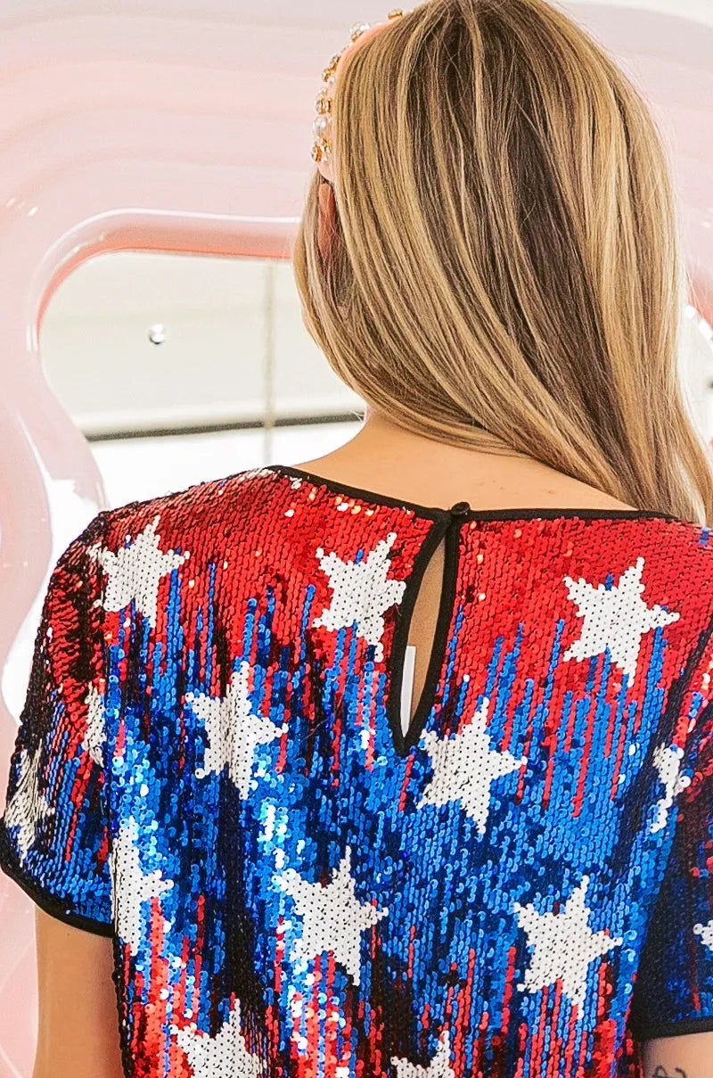 American Theme Star Pattern Top