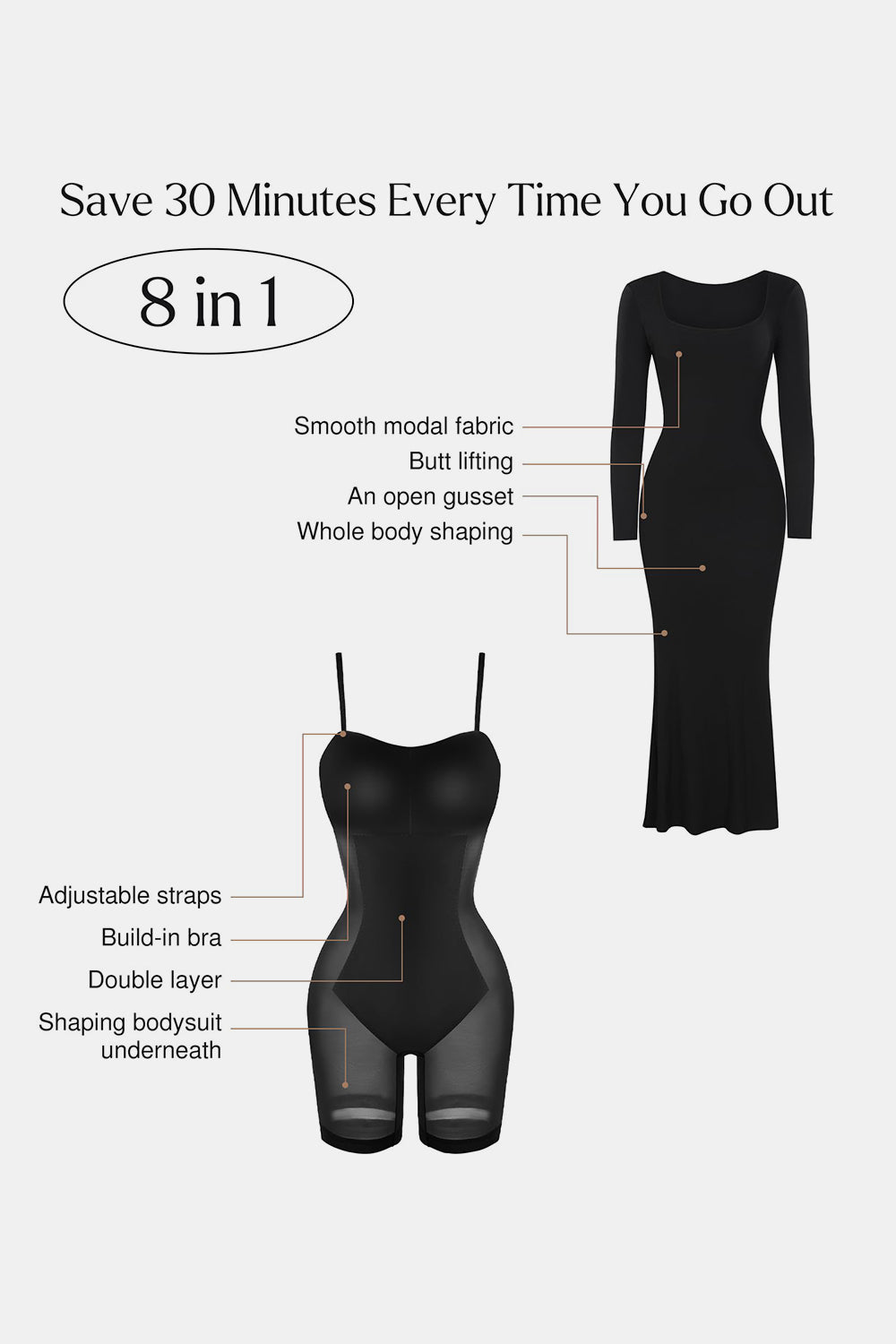 Built-In Shapewear Maxi Dress - MONLANE
