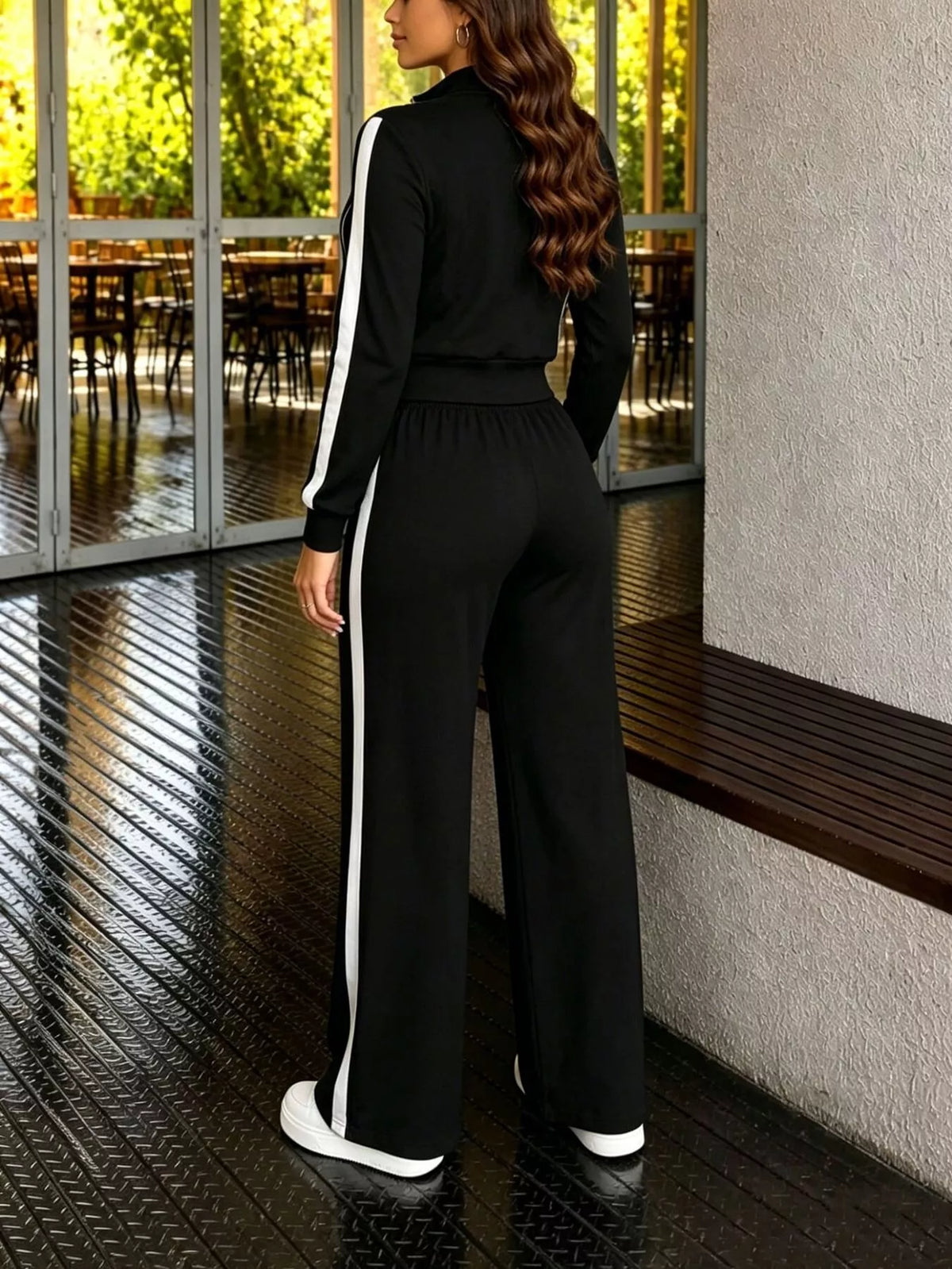 Contrast zip-up set, view 5
