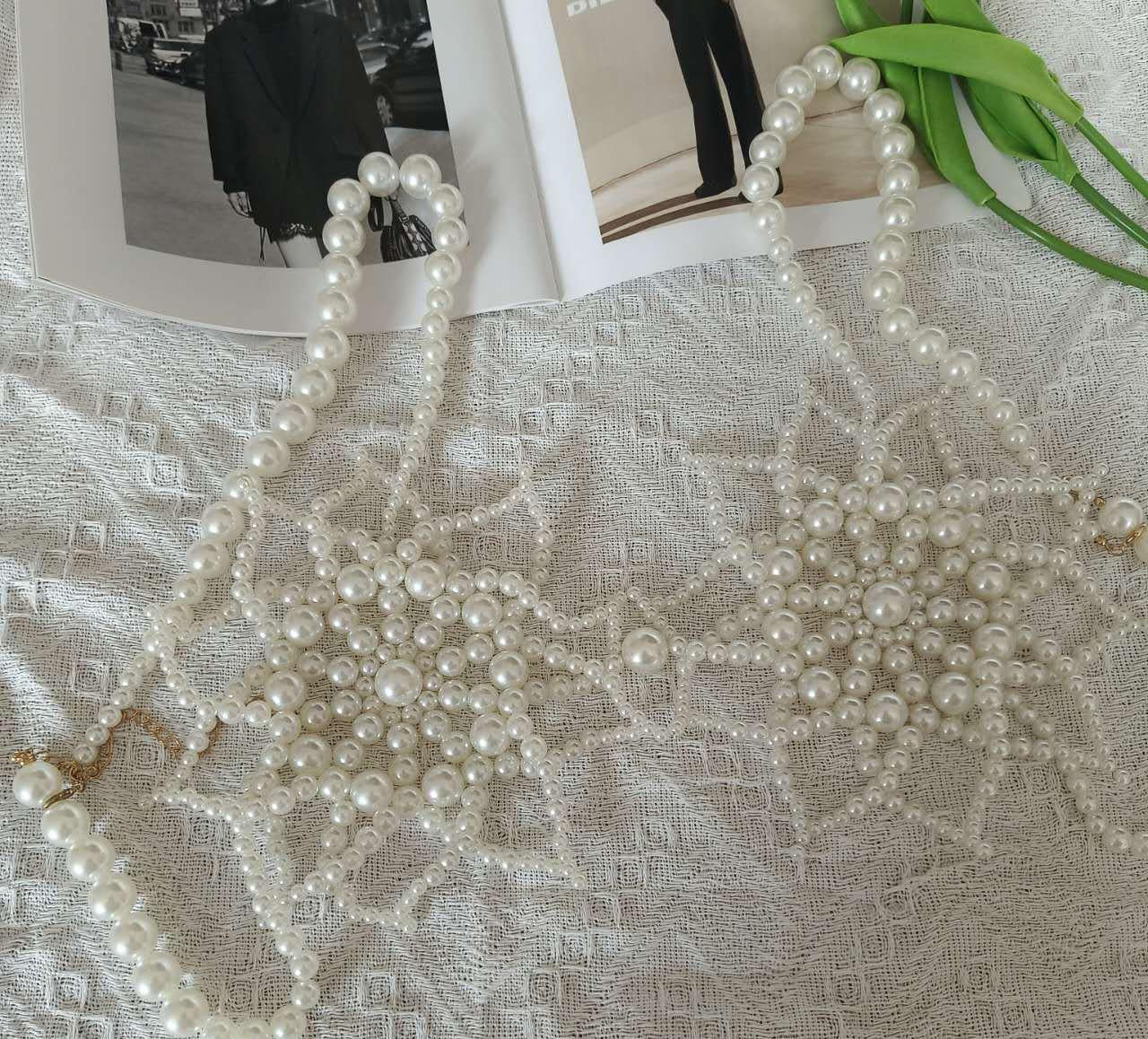 Long Necklace Pearl Body Chain