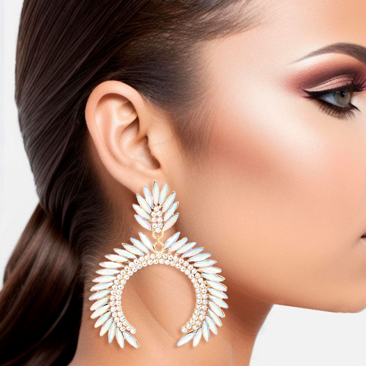 Large drop Arch Statement Earrings