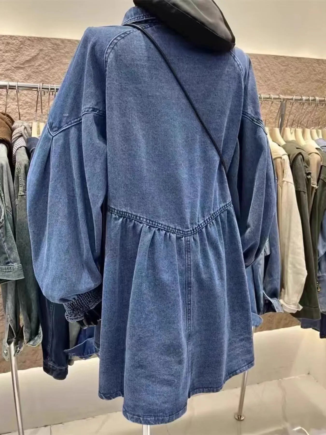 Oversized Button-Up Denim Dress