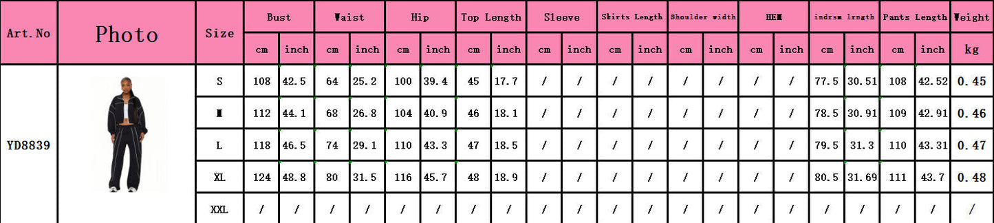 Wide Leg Line Stand Up Collar Set