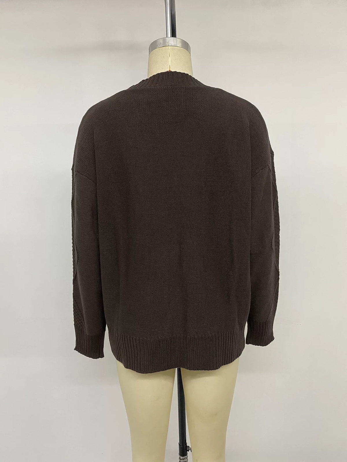 V-neck cable knit cardigan, view 14