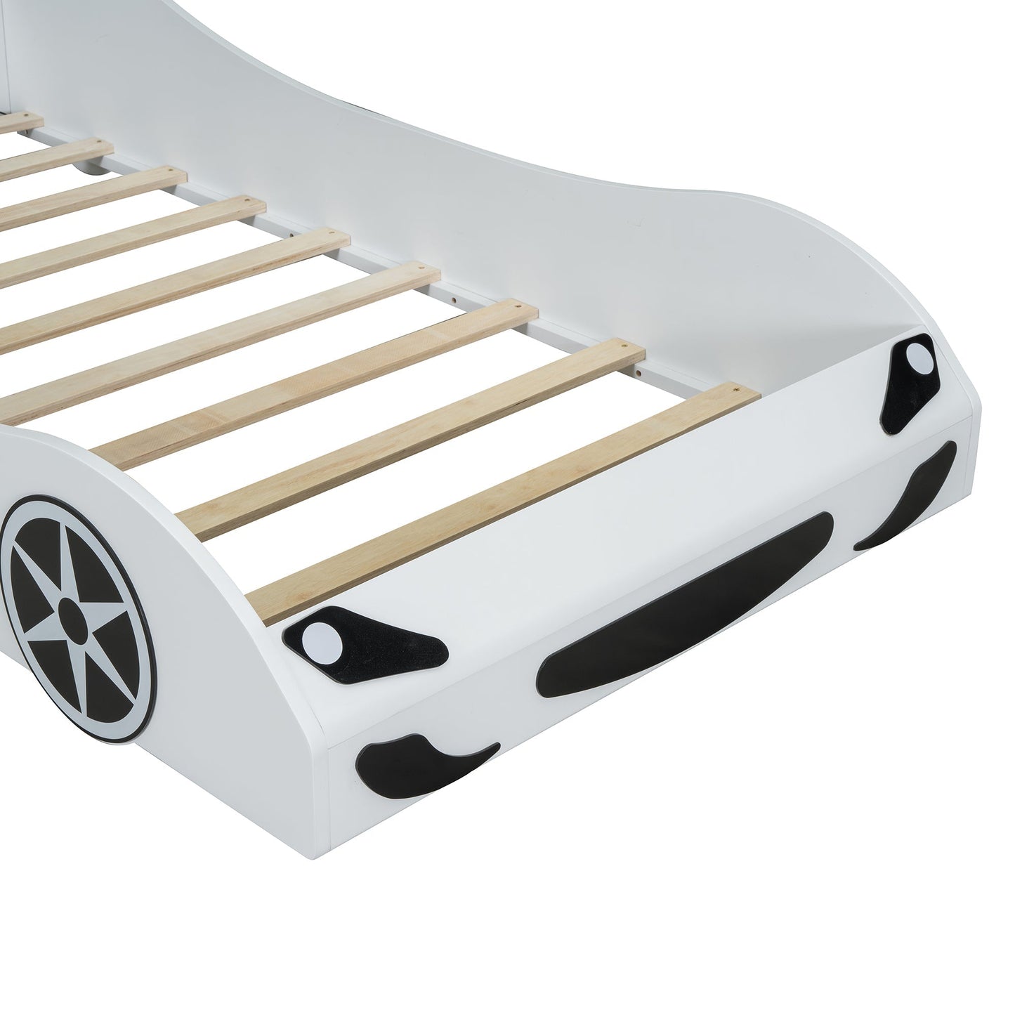 Wood Race Car-Shaped Platform Bed