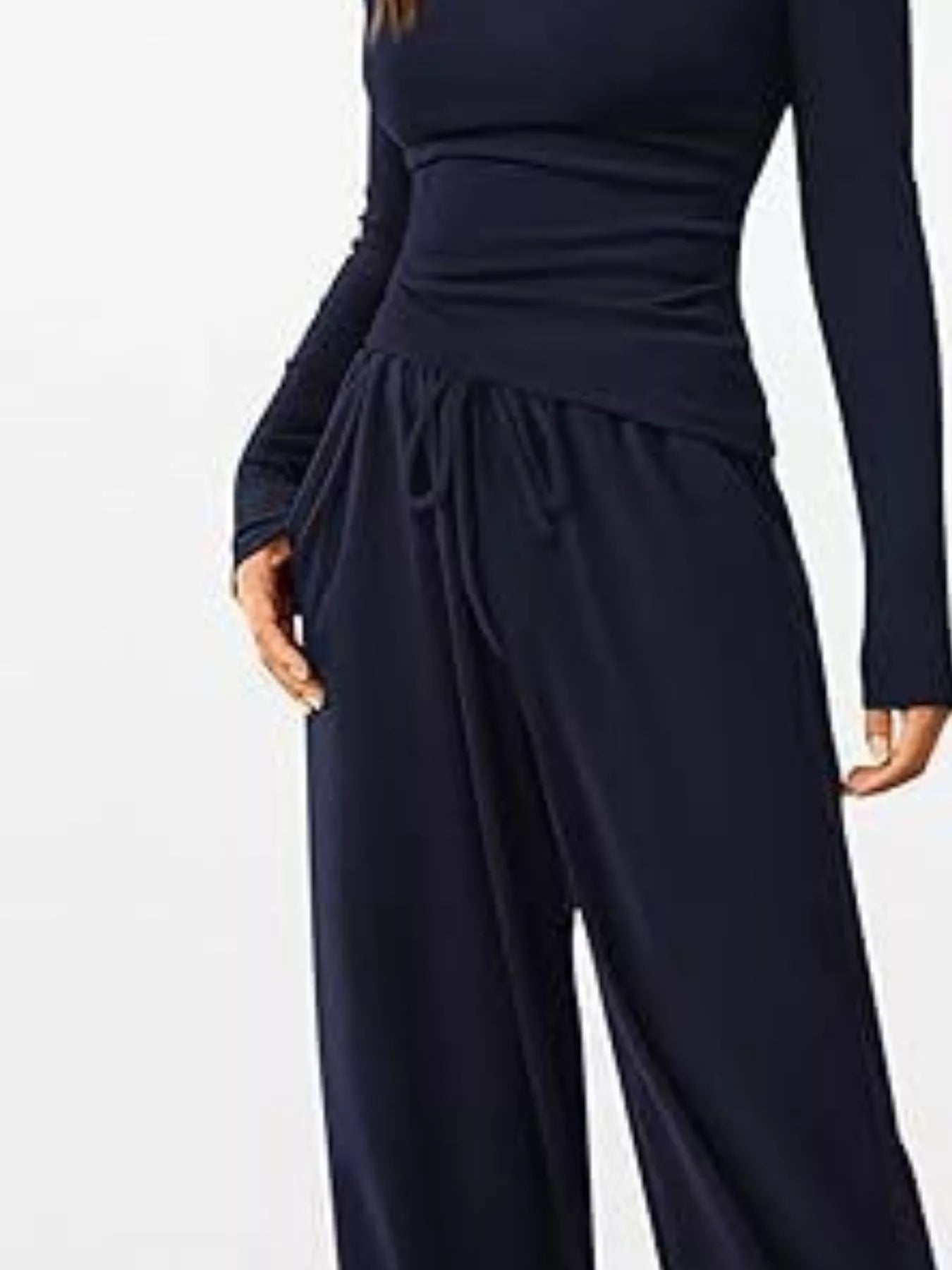Long Sleeve Top and Wide Leg Pants Set