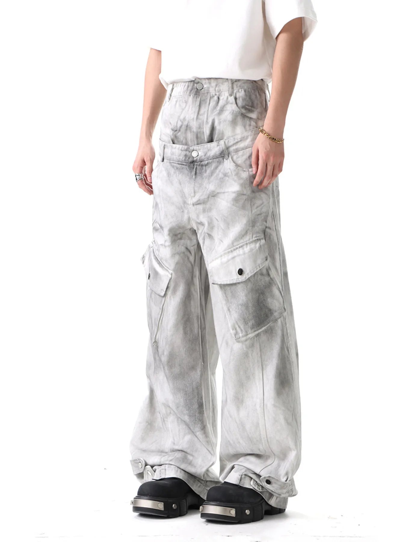 Men's Cargo Wide Leg Jeans