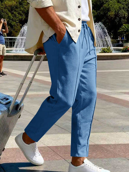 Men's Plus Size Drawstring Straight Leg Pants