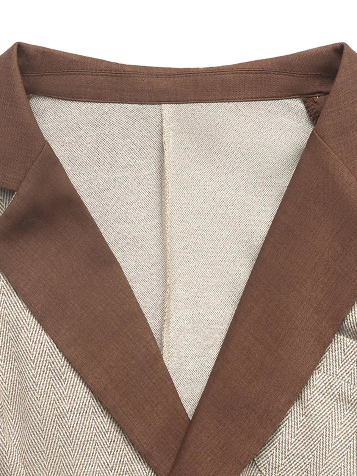 Pleated Patchwork Blazer Belt Dress