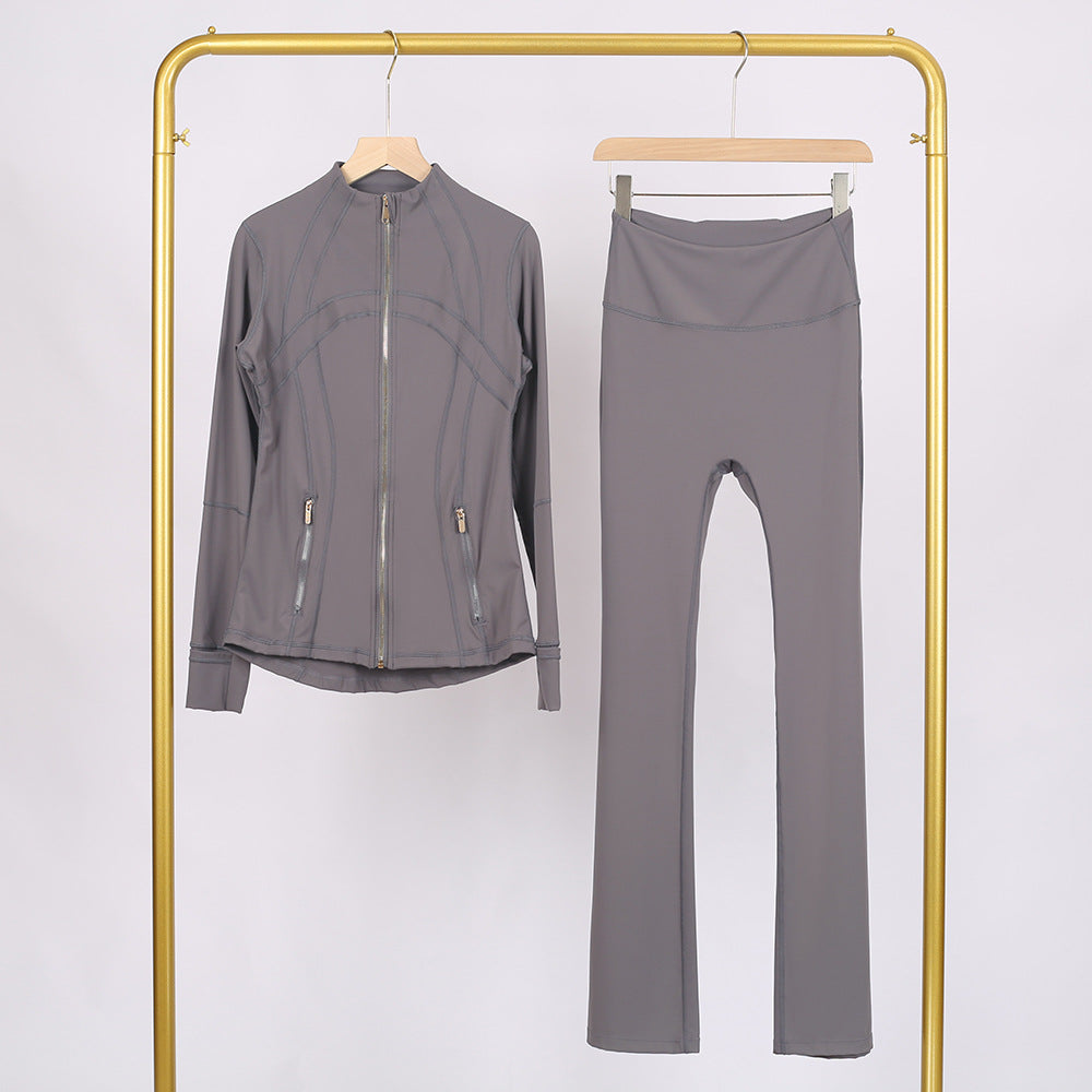 Golden zipper Slim fit yoga pants set