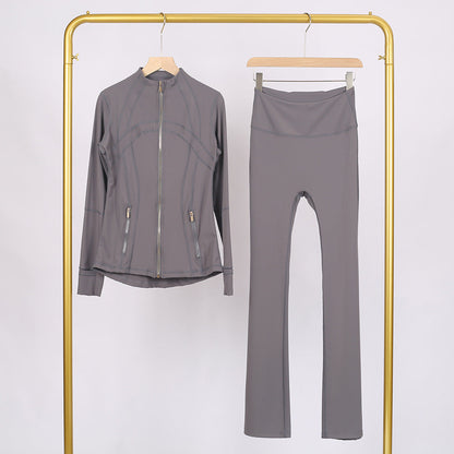 Golden zipper Slim fit yoga pants set