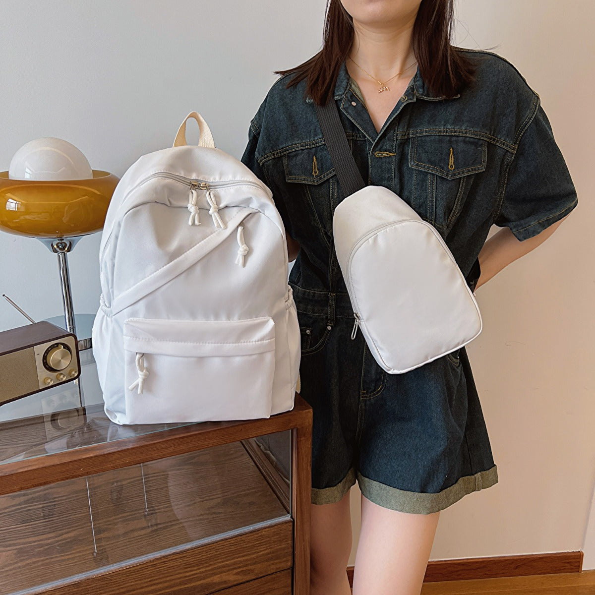 Cloth Backpack Bag and Sling Bag