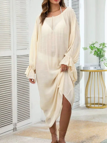 Backless drawstring cover-up, view 4