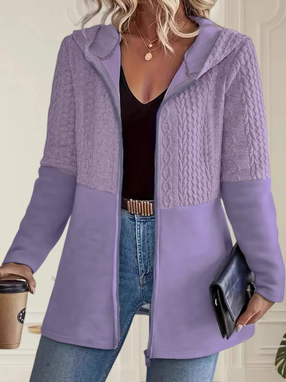 Plus size hooded zip jacket, view 12
