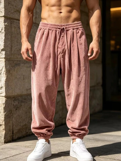 Men's Plus Size Corduroy Loose-Fit Joggers