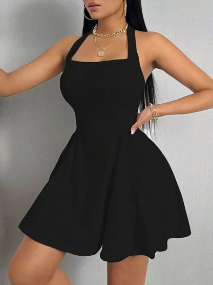 Plus size halter mini dress, view 8