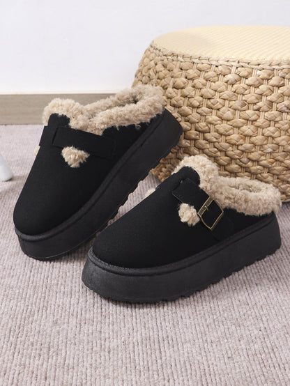 Fuzzy Platform Slippers