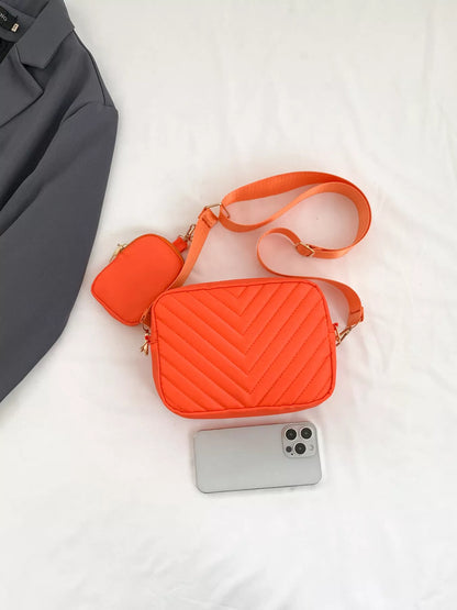 Quilted Crossbody Bag with Mini Pouch