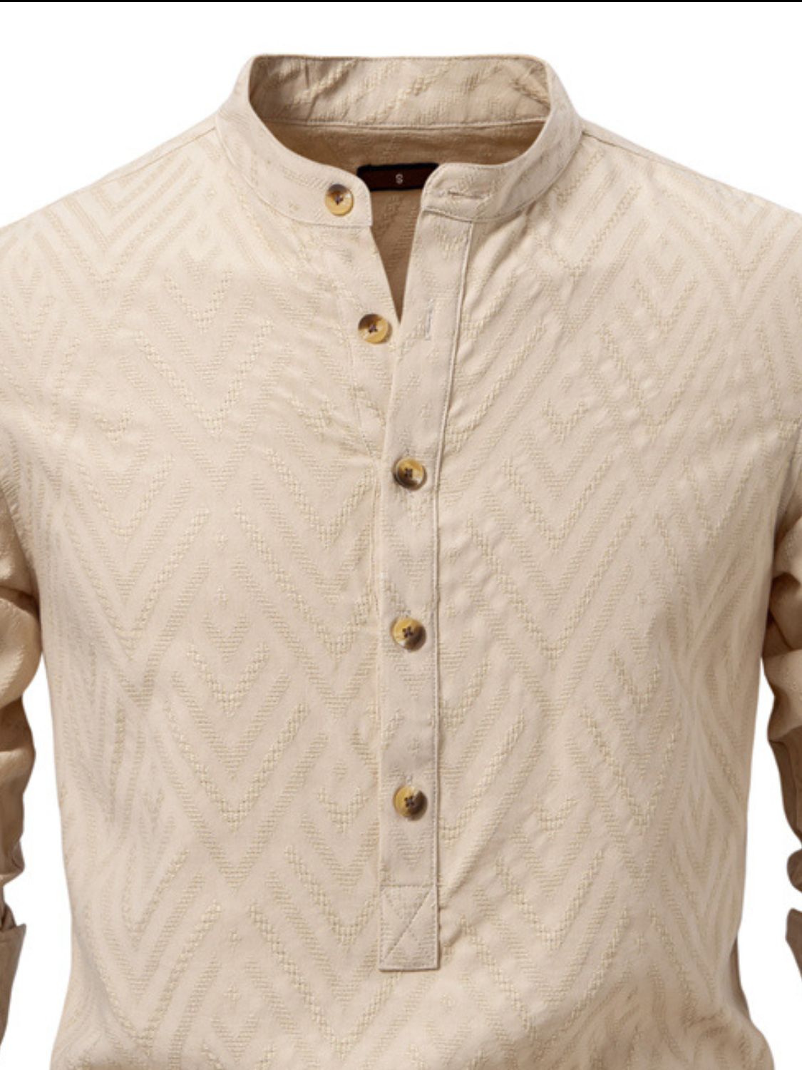 Men's Half Button Geometric Shirt