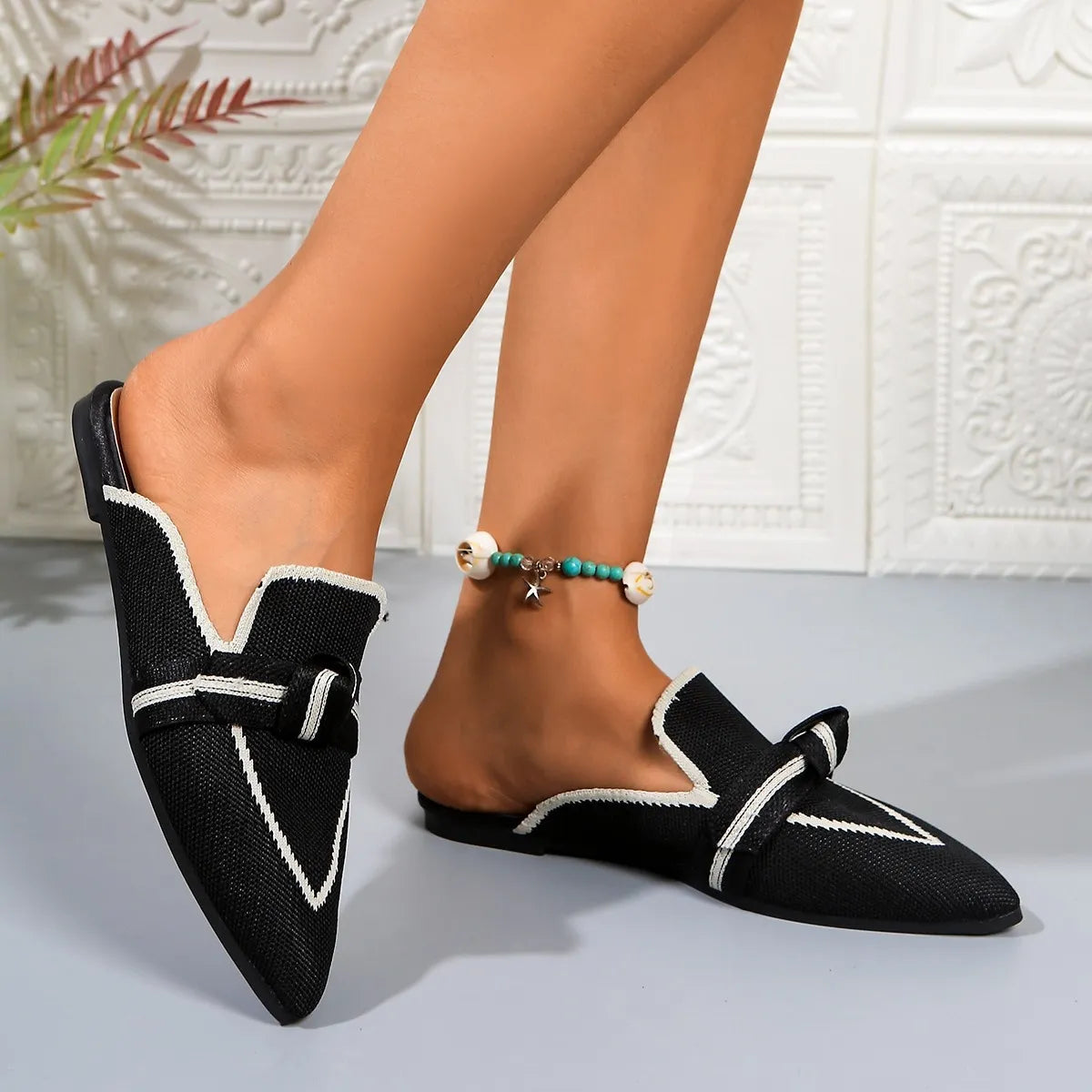 Flat Point Toe Slip-Ons