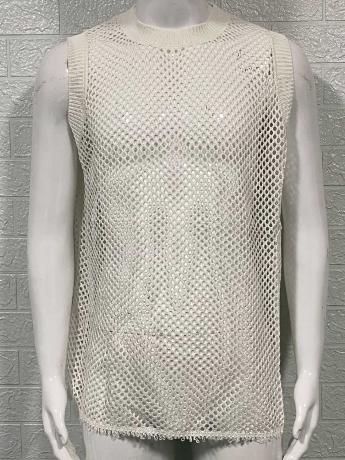 Men's Hollow Out Sleeveless Knit Top