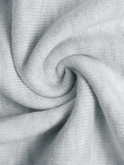 Striped Trim Tie Waist Sweater Dress