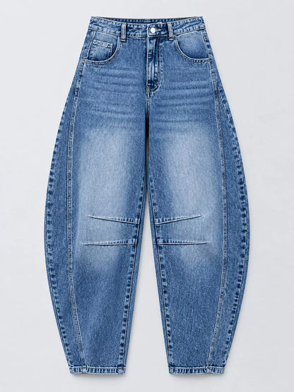 High-waist barrel-leg jeans, view 4