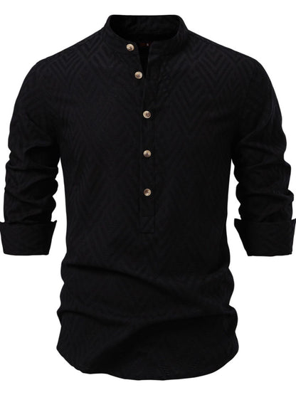 Men's Half Button Geometric Shirt