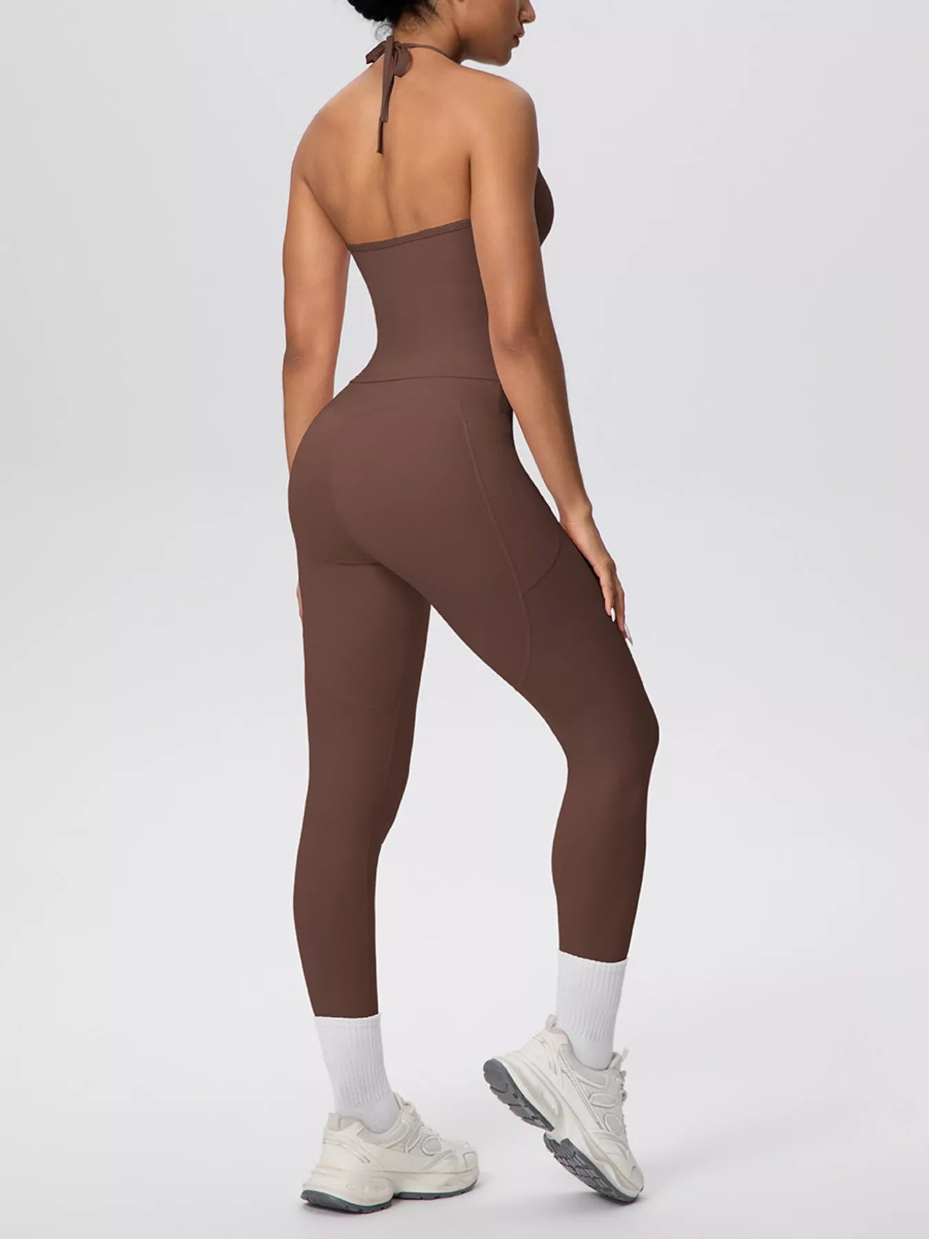 Halter Neck Cami and High-Waisted Leggings Active Set