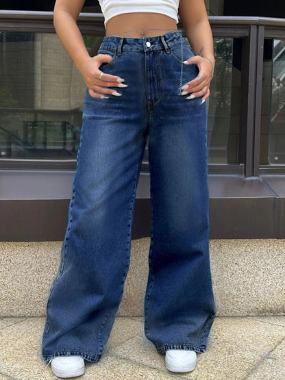 High-Waisted Wide Leg Jeans