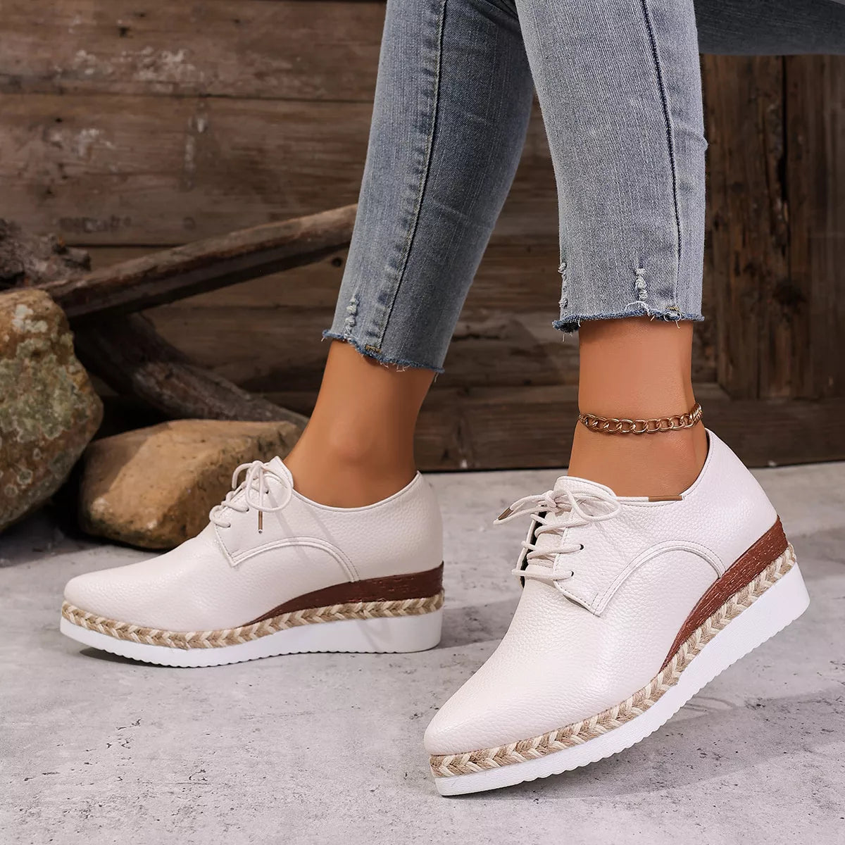 Point Toe Lace Up Sneakers
