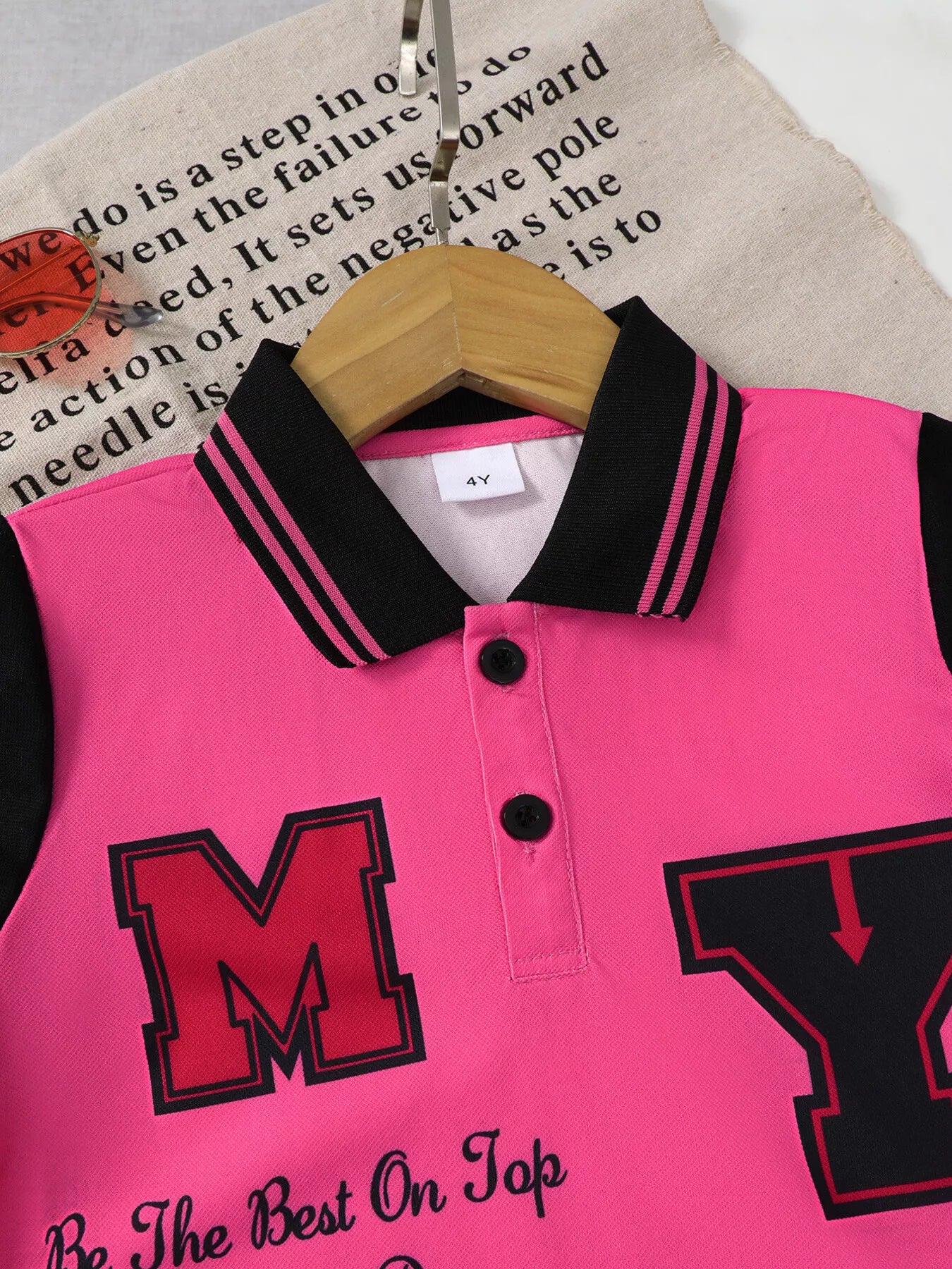 Children's Letter Graphic Polo Shorts Set