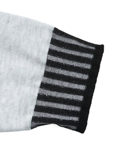 Striped Trim Tie Waist Sweater Dress