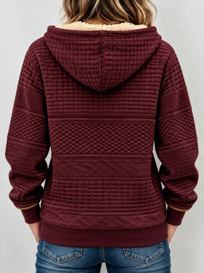 Half-zip textured hoodie, view 7