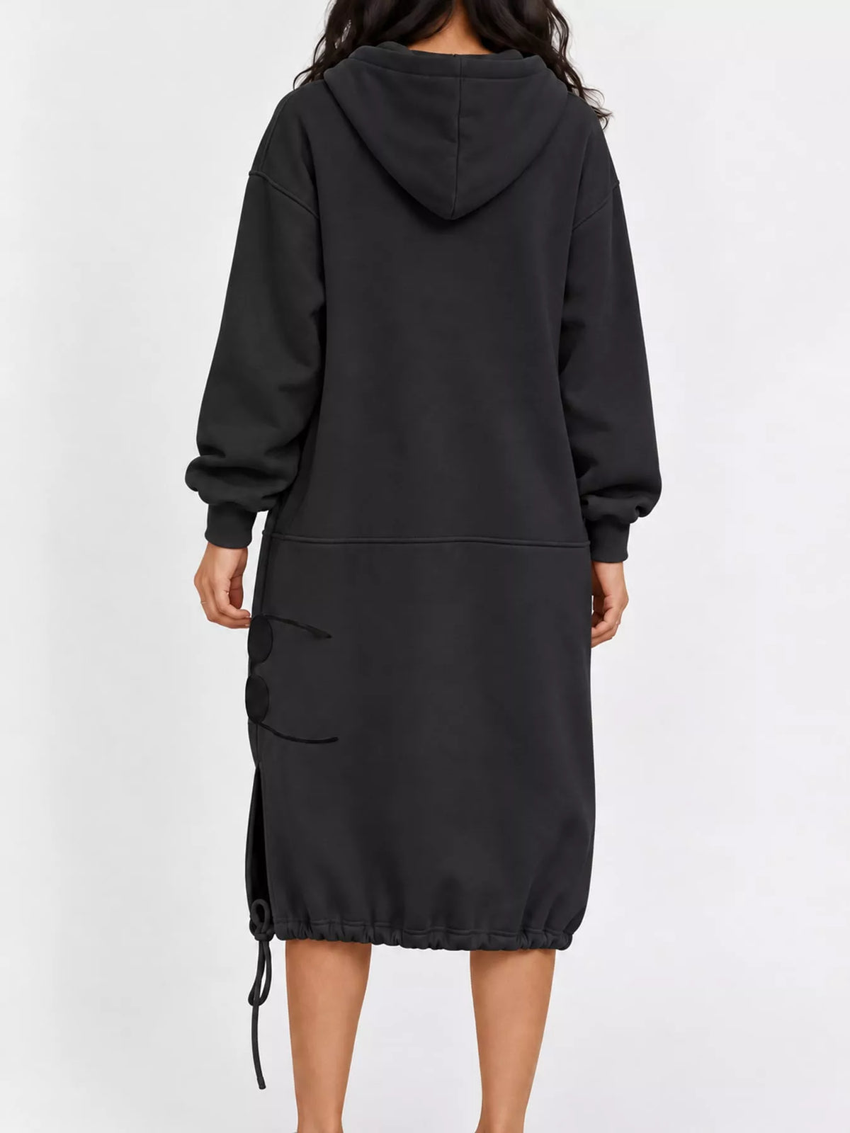 Hooded sweatshirt midi dress, view 9