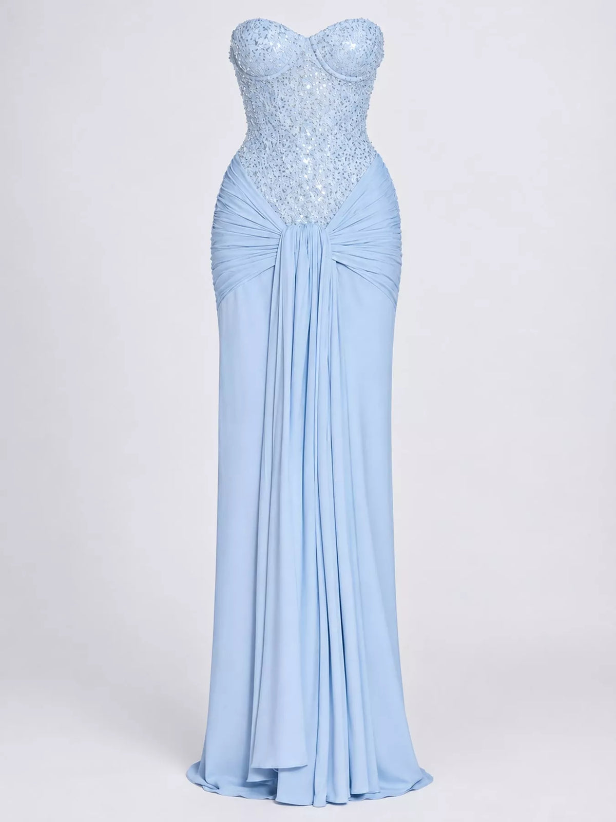 Strapless sequin corset dress, view 15