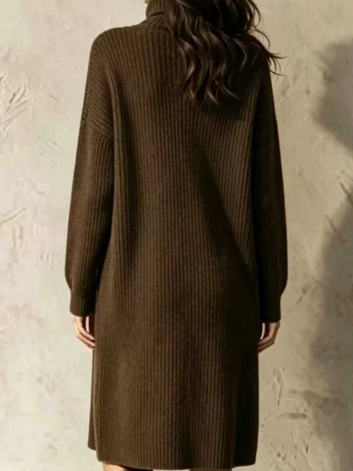Ribbed turtleneck cardigan, view 5