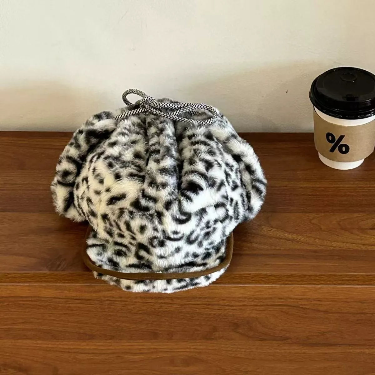 Leopard Print Faux Fur Trapper Hat