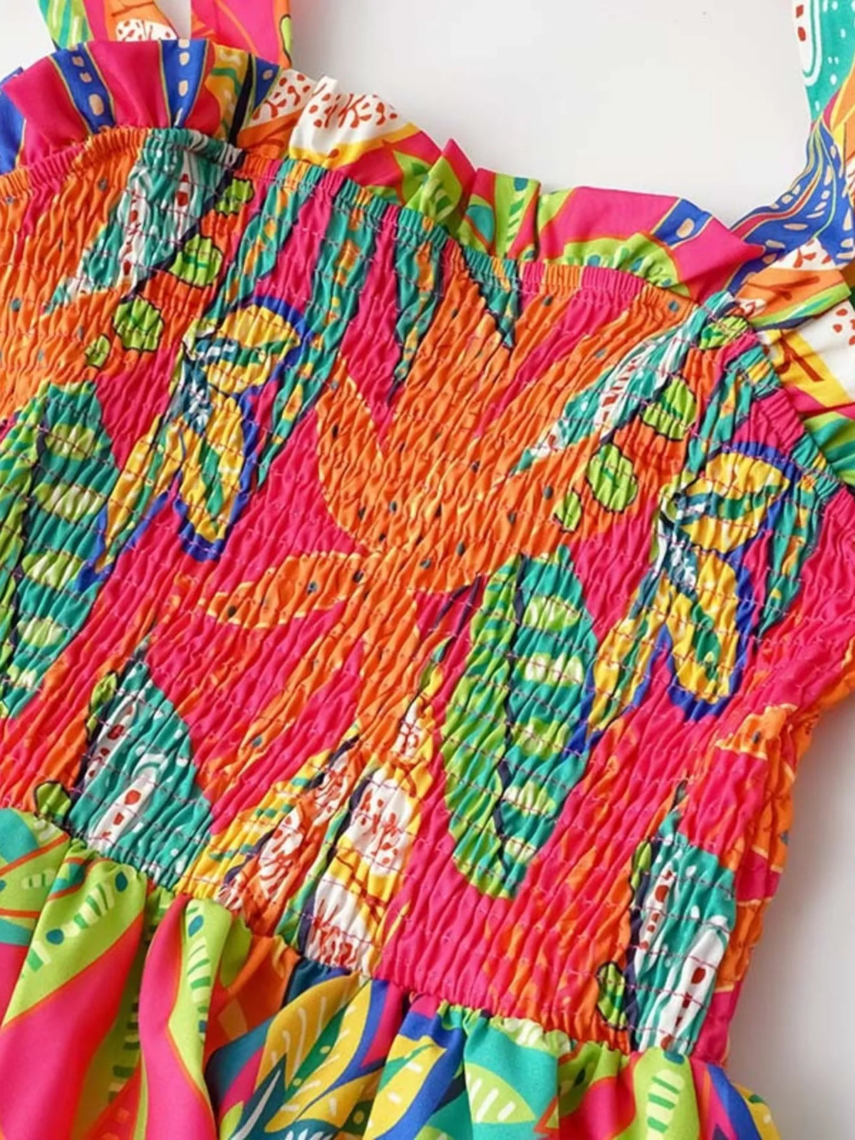 Tropical smocked sundress, view 10