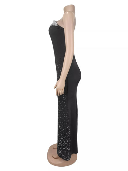 Rhinestone tube maxi dress, view 8