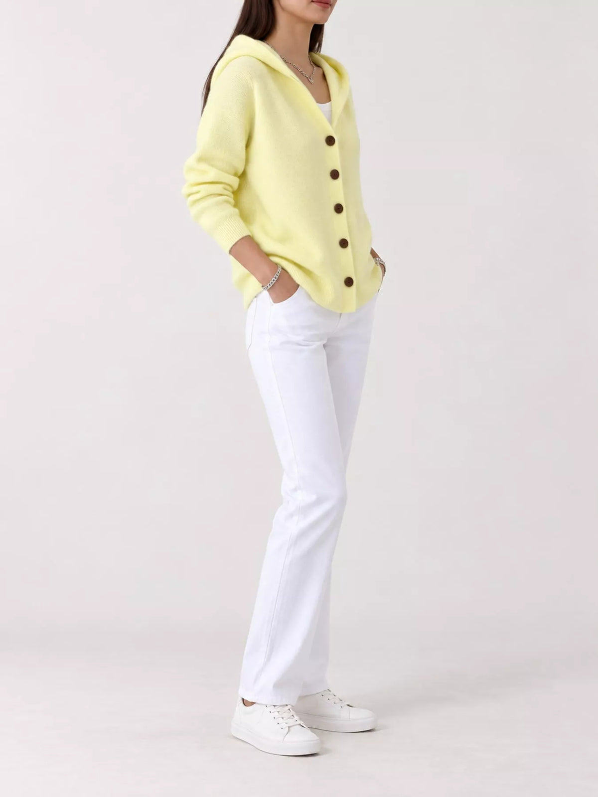 Plus Size Hooded Knit Cardigan, 12 Colors up to 5XL