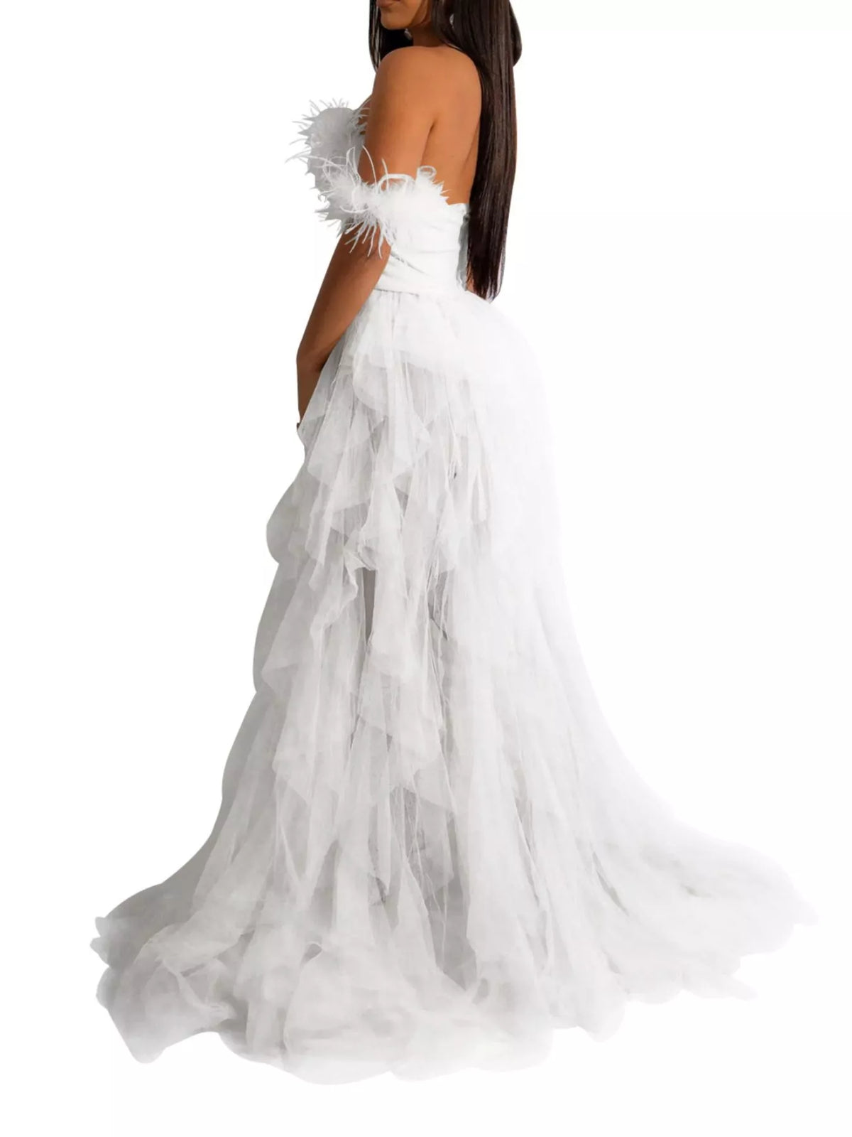 Tiered tulle corset dress, view 10