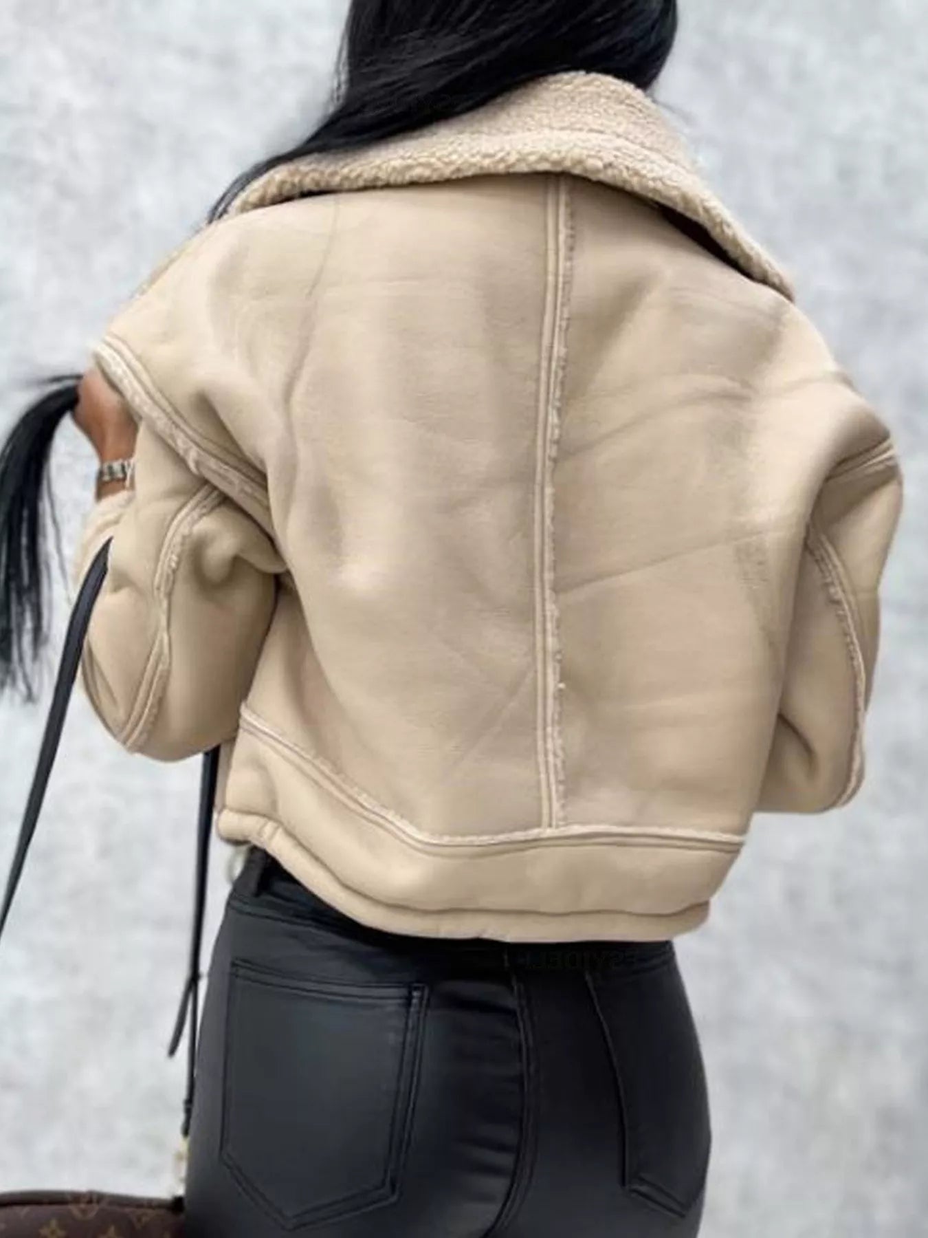 Sherpa Trim Cropped Jacket